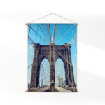 Textielposter Brooklyn Bridge New York Voetganger