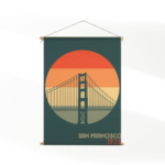 Textielposter San Francisco 1976 Golden Gate Bridge