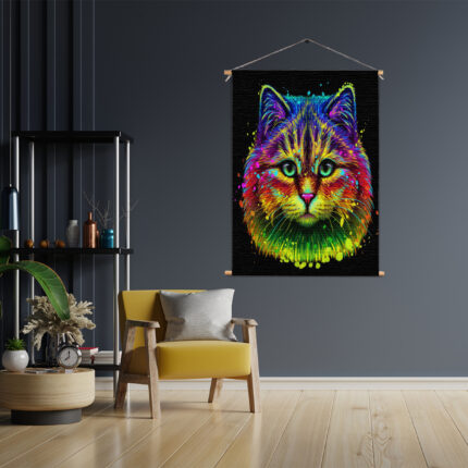 Textielposter Colored Cat