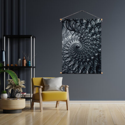 Textielposter Zwart Witte Spiraaltunnel