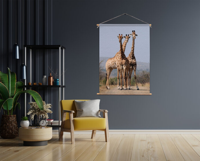 Textielposter Drie Giraffen