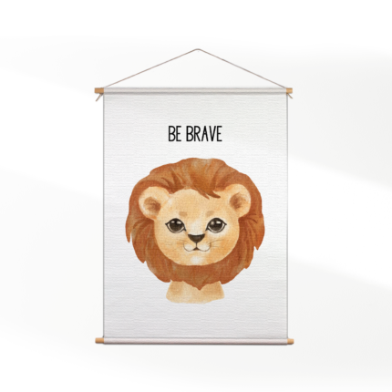 Textielposter Be Brave Leeuw
