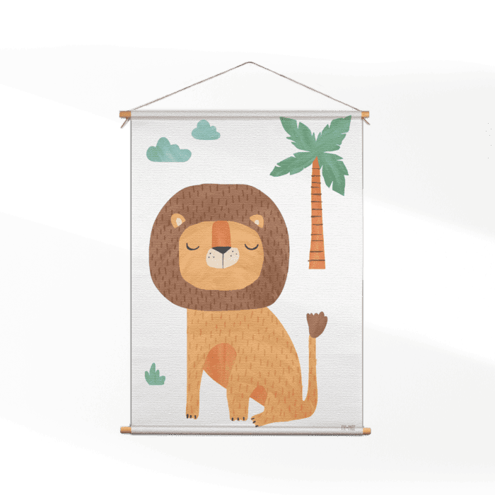 Textielposter De Leeuw in het bos