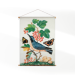 Textielposter Prent Natuur Vogel en Bloemen 10