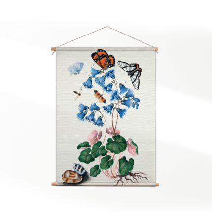 Textielposter Prent Natuur Vogel en Bloemen 04